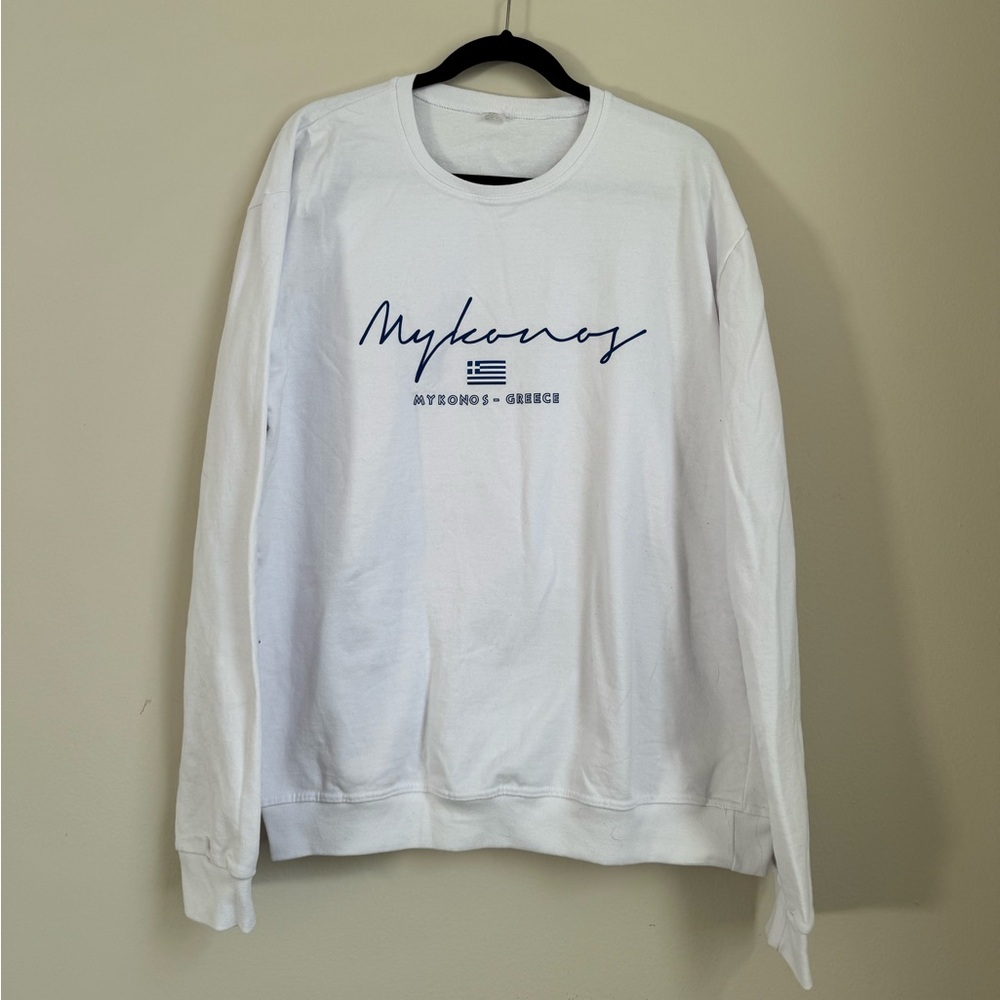 White Mykonos Crewneck Sweatshirt